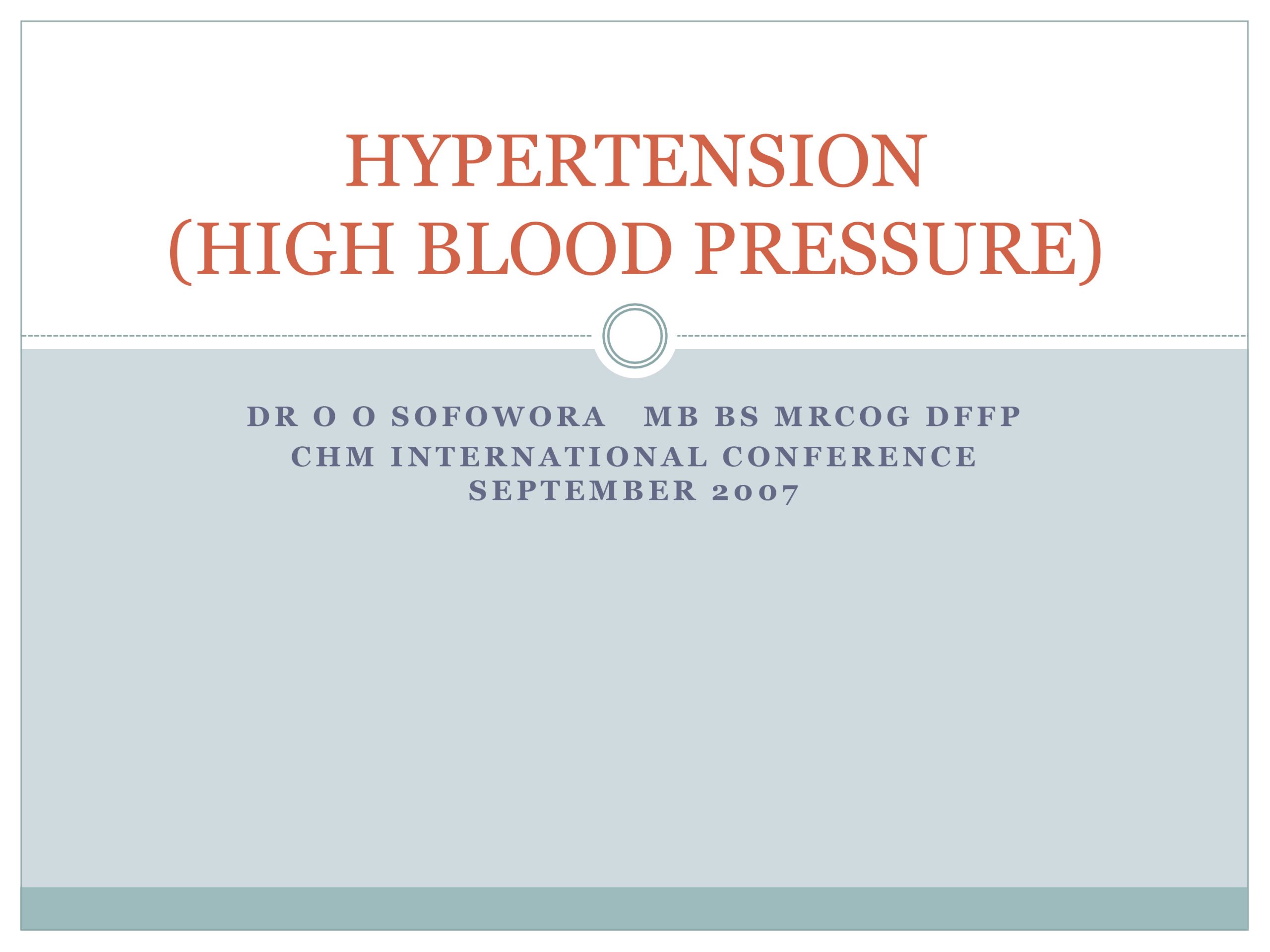 seminar presentation on hypertension